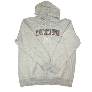 Fanatics New York Yankees Hoodie White Melange USA Flag Red Blue SAMPLE Mens 2XL